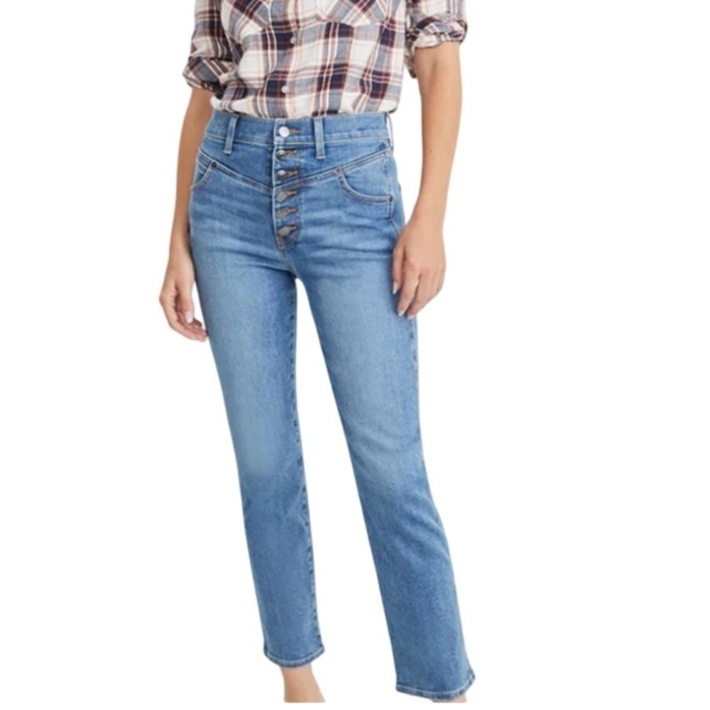 Veronica‎ Beard Ryleigh Slim Straight High Rise Button Front Jeans 29